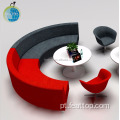 Sofá de escritório em forma redonda de tecido ou couro